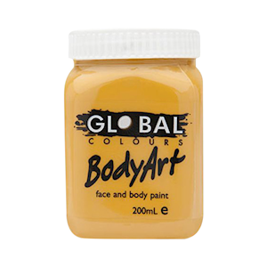Global Colours Body Art Face Paint, Yellow Oxide, 200ml, Each Each