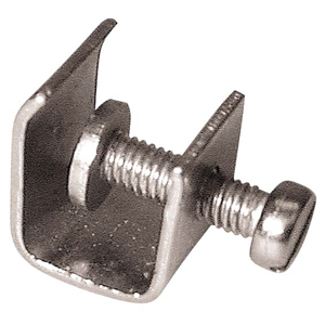 G Shape Screw Action Tubing Clamp, Nickel Brass Steel, Suits 2-22mm Tubes, Each Each