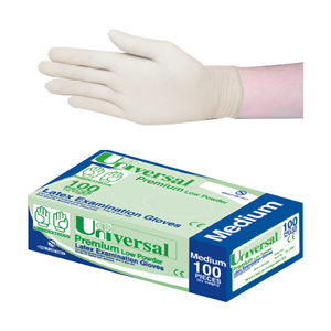 Out of Date Universal Latex Examination Gloves, AS/NZ, Low Powder, 5.0g, Medium, Cream Colour, 100/Box Discounted, While Stocks last