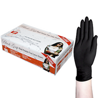 Black Grip Thick Heavy Duty Biodegradable Latex Gloves, Powder Free, Extra Large, Black, 100 Pieces/Box,10 Boxes/Carton Carton