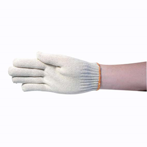 Livingstone Cotton Gloves, Seamless, Knitted, 2mm Thick, Large, White, 12 Pairs/Bag