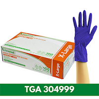 Universal FTU FIRST TIME USER PROMO Nitrile Exam Gloves, ASTM Standard, Powder Free, EN374 Cobalt Blue, HACCP Grade, Extra-Large, 100/Box Box