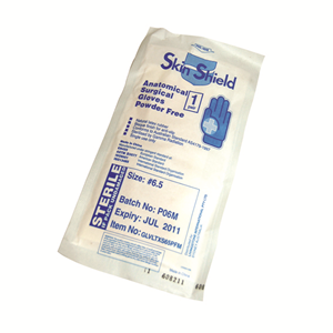 Ni-Tek Nitrile Sterile Exam Gloves Textured Powder Free 290mm Long Cuff, Blue, Large 8.0 - 8.5, 1 Pair Pack Bag
