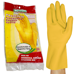 Universal Flocklined Rubber Gloves Unscented