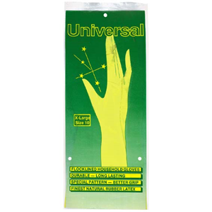 Universal Flocklined Rubber Gloves Unscented