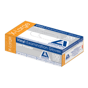 Livingstone Vinyl Examination Gloves, Recyclable, 6.5g, Low Powder, Large, Clear, HACCP Grade, 100/Box Box