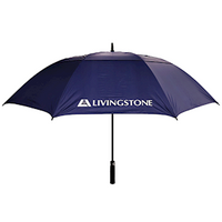 Livingstone Golf Umbrella, Twin Canopy, 130cm Diameter, Folded 93 x 5 x 5cm, 190T Pongee, Navy Blue, Each Each
