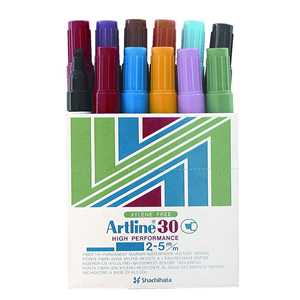 Artline 30 Permanent Marker, 5mm, Chisel Point, Green, Each Loose