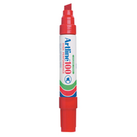 Artline 100 Permanent Marker, 12mm, Chisel Point, Red, Each Each