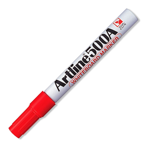 Artline 500A Whiteboard Marker, Bullet Point, 2mm, Red, Each Loose