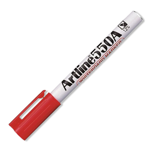 Artline 550A Whiteboard Marker, Bullet Point, 1.2 mm, Red, 12/Box Box