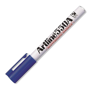 Artline 550A Whiteboard Marker, Bullet Point, 1.2 mm, Blue, 12/Box Box