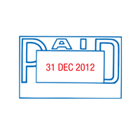 DATER STAMP S/INKING PAID/CHEQ. # BLUE/RED EACH Each