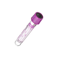 Greiner Premium Vacuette Tube with Lavander Cap and Black Ring, 4ml, K3, Ethylenediamine Tetraacetic Acid (EDTA), 50/Pack Carton