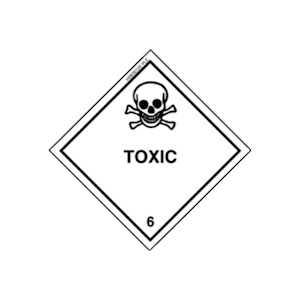 Sticker Class 6' Toxic Substance Sign, 100 x 100mm, Self-Adhesive, Vinyl, 6 Pieces/Pack Pack