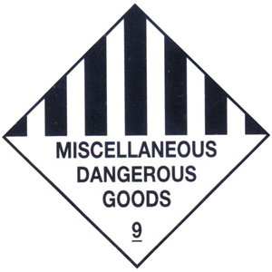 Sticker Class 9 'Miscellaneous Dangerous Goods' Biodegradable Paper, 50x50mm, 250/Roll Roll