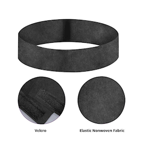Sofeel Disposable Headband Stretch, with Velcro, Nonwoven, Black, 100 Pieces/Pack