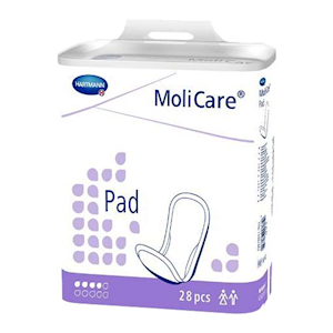 Hartmann Molicare Pad, Unisex, 4 Drops, 865mL Absorbency, 28 Pieces/Pack Pack