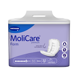 Hartmann Molicare Premium Form, 8 Drops, 2777mL Absorbency, 32 Pieces/Pack Pack