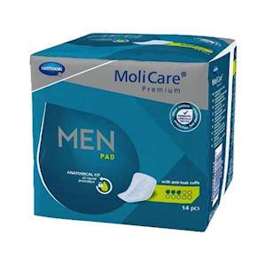 Hartmann Molicare Premium Men Pad, 3 Drops, 406mL Absorbency, 14 Pieces/Pack Pack
