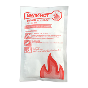 Out of Date,Qwik-Hot Instant Hot Pack w/ Nonwoven Cover,22x14cm,Each, Original Unopened Condition, Price Discounted, While Stocks last Each