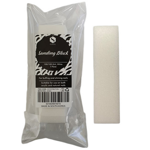 Sofeel White Sanding Block, 4 Sided, 100/100 Grit, Each Each