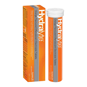 Hydralyte Effervescent Electrolyte Tablets, Orange Flavour, 20 Tablets/Box Box