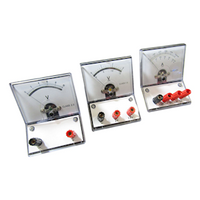 IEC Ammeter, Student Type, 1R/A DC C/Z AMPS uA 500-0-500, Large viewing window, Each