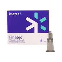 Imatec Finetec Hypodermic Needle, 34g X 13mm, Disposable, Surgical Stainless Steel, Sterile, 100 Pieces/Box