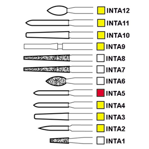 Intensiv A3 Berner Diamond Burs, #14, Friction Grip, Fine, Yellow, Each Each