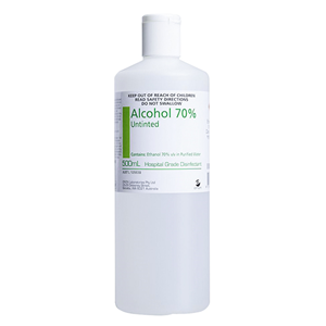 Ethanol Ethyl Alcohol Sanitiser, 70 Percent, Untinted, 500ml Bottle