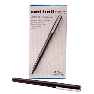 Uniball Micro Pen, Blue, 12/Box Box