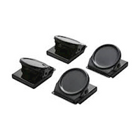 J.Burrows Magnetic Clips, 35 x 33 x 23mm, Round, Black, 4 Pieces/Pack Pack