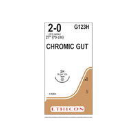 Johnsons and Johnsons Ethicon Surgical Chromic Gut Sutures, Undyed, 70cm, 2-0 SH 26mm, 36/Box Box