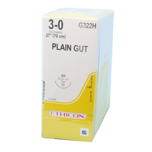 G322H Ethicon Surgical Gut Suture, Size 3-0, Length 27", Virtual Monofilament, SH Needle, Taper Point, Absorbable, 36/Box Box