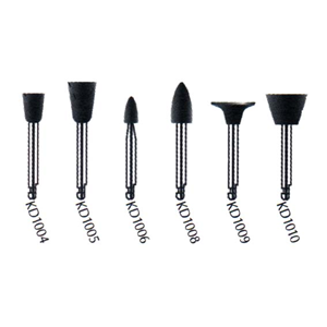 Kenda Titanium Pre-Polishing, No. 1005, 6.5 x 10mm, Medium Cup, Right Angle, Black, 6/Pack Pack