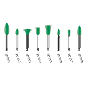 Kenda Amalgam Hi-Shine Polishing, No. 3007 3 x 6mm, Small Cone, Right Angle, Green, 6/Pack Pack