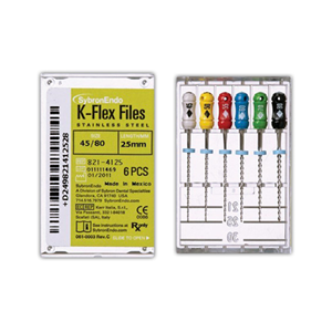 Kerr K-Flex Files, 25mm, No. 90, Stainless Steel, Colour-Coded, 6/Pack