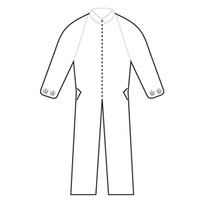 Extra Protection Disposable Coveralls, Chest: 68.6cm, Length: 170cm, 3-Layer SMS Fabric, Extra Large, Elastic Cuff End, White, Loose Each