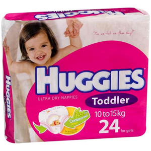 Huggies toddler girl nappies 24/PK pack Pack