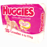HUGGIES CRAWLER BOY NAPPIES 30/PK 4PK/CTN Carton