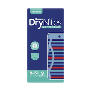 Huggies Dry Nites Pyjama Pants,27 - 57kg, 8 - 15 Years Old, Boy, 8 Pieces/Pack, 3 Packs/Carton