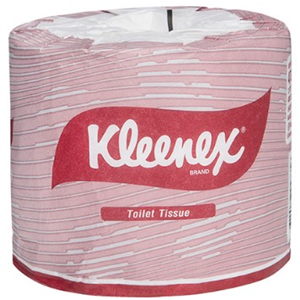 Kleenex Deluxe Toilet Tissue Rolls, 2-Ply, 11 x 10cm, White, 400 Sheets/Roll, 48 Rolls/Carton Carton