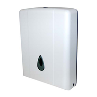 Livingstone Ultraslim Compact Towel Dispenser, 26(L) x 7.5(W) x 32(H) cm, Wall Mountable with Lock, Plastic, White and Grey, Each Each