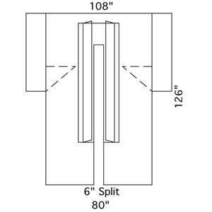 HEAVY DUTY CV SPLIT DRAPE SHEET 6/PK Carton