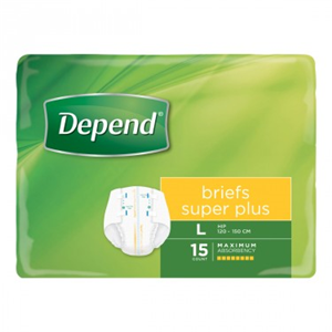 Depend Briefs Super, Large, Unisex, 20/Pack Pack