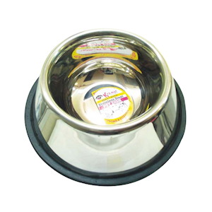 Pet Bowl, 22cm Base Diameter, 480ml, Non-Skid, Stainless Steel, Each Each