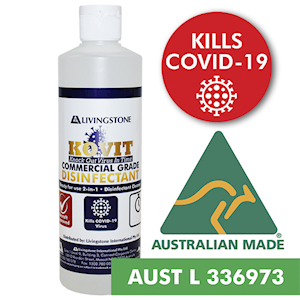 KOVIT Commercial Grade 2 in 1 Sanitiser Cleanser, Kills SARS & COVID-19 Virus & Germs, 500ml, Alcohol Free, TGA White Australia Made Each Each