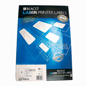 Maco Laser Printer Labels L11 0013 100/bx Box