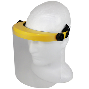 Livingstone Full Face Shield, 29.7 x 17.4cm, Liftable Clear Polycarbonate Visor, Lightweight, Adjustable Head Band, Yellow, Each Each